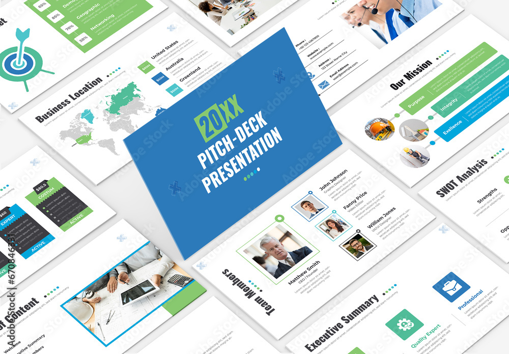 Creative Modern Pitch Deck Presentation Template Stock Template | Adobe ...