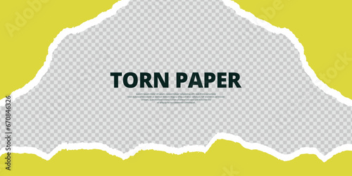 Torn paper yellow green and white color ripped paper background post, banner, design