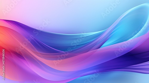 Modern dynamic transparent lines wave flow in blue purple color background. AI generated