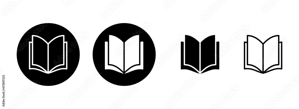 Book icon set illustration. open book sign and symbol. ebook icon Stock ...
