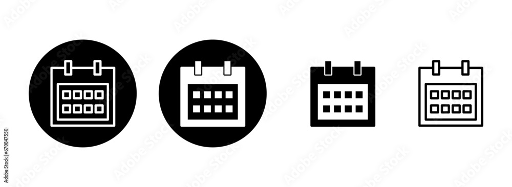 Calendar icon set illustration. Calender sign and symbol. Schedule icon symbol Calendar icon set illustration. Calender sign and symbol. Schedule icon symbol