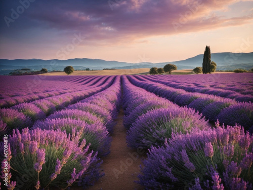 Breathtaking view of lavender fields