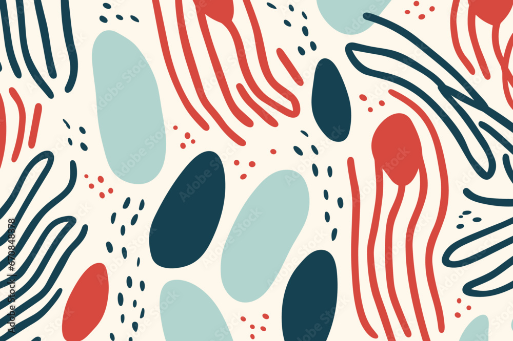 Abstract seamless pattern background. Good for fashion fabrics, children’s clothing, T-shirts, postcards, email header, wallpaper, banner, posters, events, covers, and more.