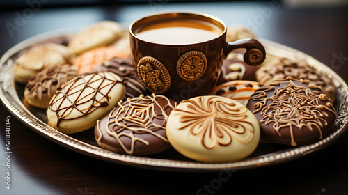 Halloween pumpkin teacup with biscuits 
