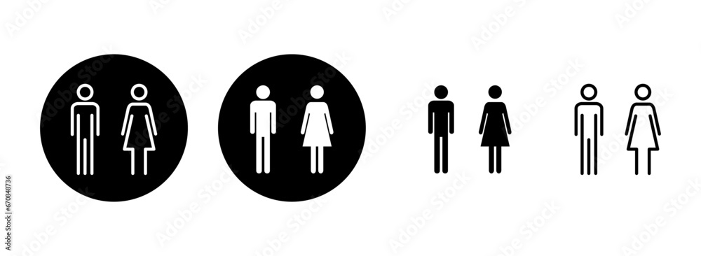 Man and woman icon set illustration. male and female sign and symbol ...