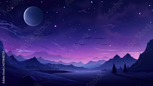 Fantasy of Another world with planet landscape background. AI generated image