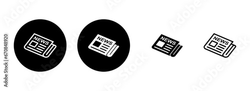 Newspaper icon set illustration. news paper sign and symbolign