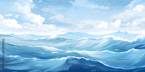 Nature sea landscape illustration background