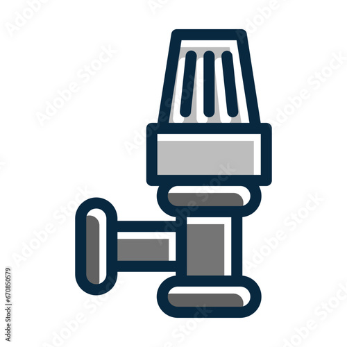 Thermostatic Head Vector Thick Line Filled Dark Colors