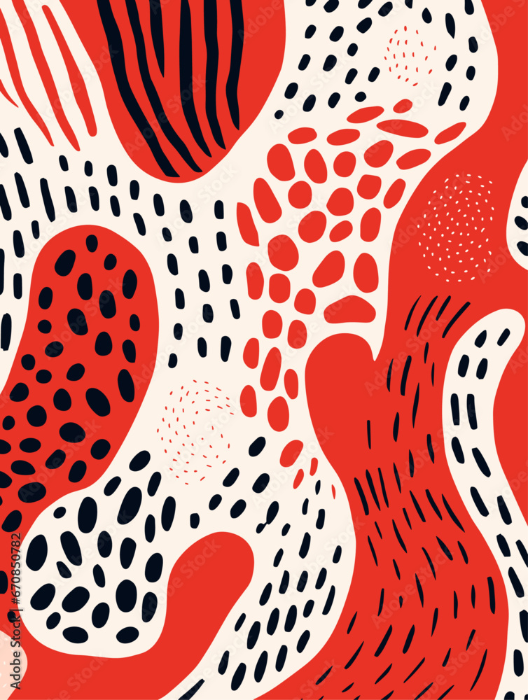 Lines dots shapes seamless pattern background. Good for fashion fabrics, children’s clothing, T-shirts, postcards, email header, wallpaper, banner, posters, events, covers, and more.