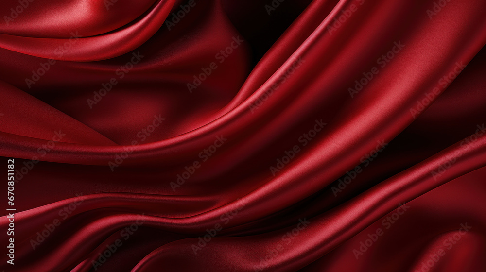 Obraz premium Dark red silk texture with soft waves