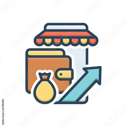 Color illustration icon for earning