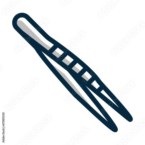 Tweezers Vector Thick Line Filled Dark Colors
