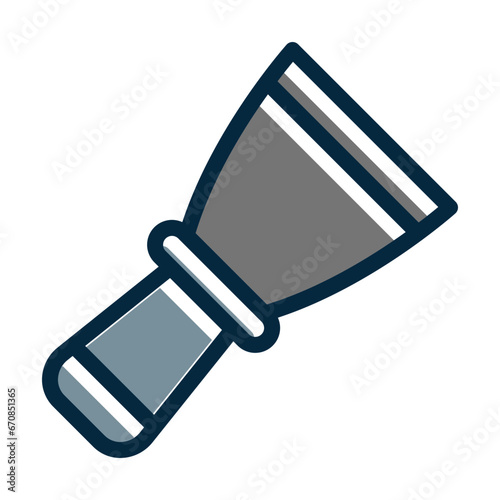 Putty Knives Vector Thick Line Filled Dark Colors