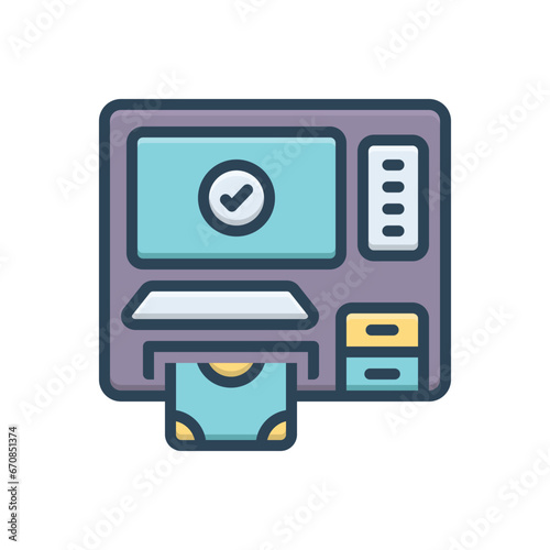 Color illustration icon for withdrawal