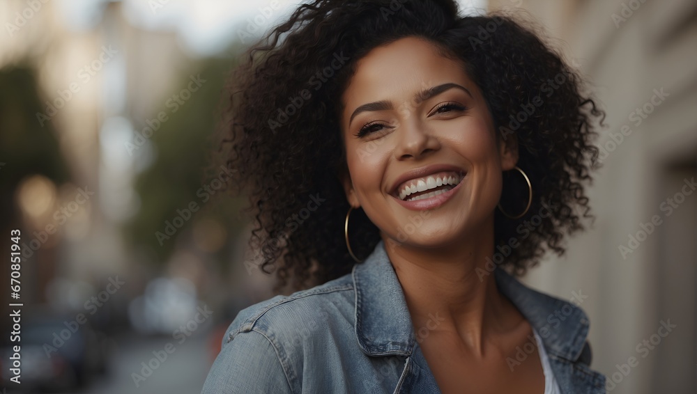 Radiant Afro-American Beauty: Joyful 25s Close-Up