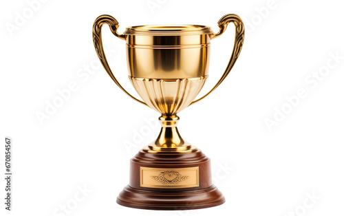 Beautiful Shiny Gold Trophy Cup Isolated on Transparent Background PNG.