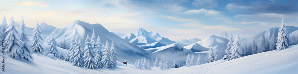 Obraz premium Winter landscape in the mountain