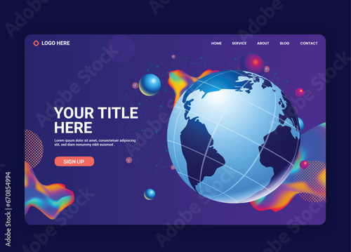 Global communication web template homepage hero item