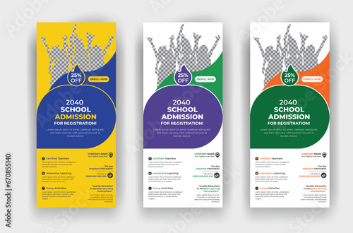 Back to school for education Roll up standee banner template