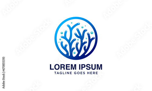 beautiful coral reef logo design