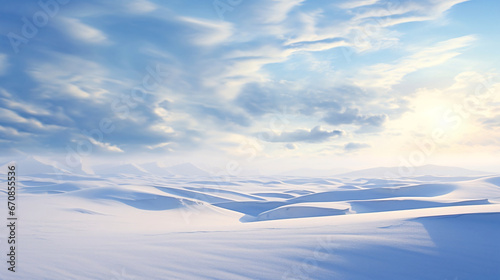 冬の風景、雪が積もる自然の景色