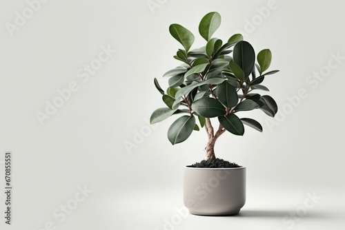  A house indoor plant in a pot on a white background