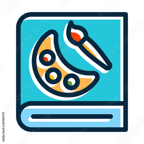 Art Book Vector Thick Line Filled Dark Colors