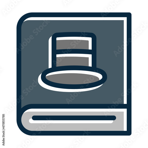 Detective Book Vector Thick Line Filled Dark Colors