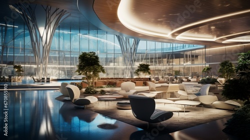 Exploring the Luxury Interior of Contemporary Airport