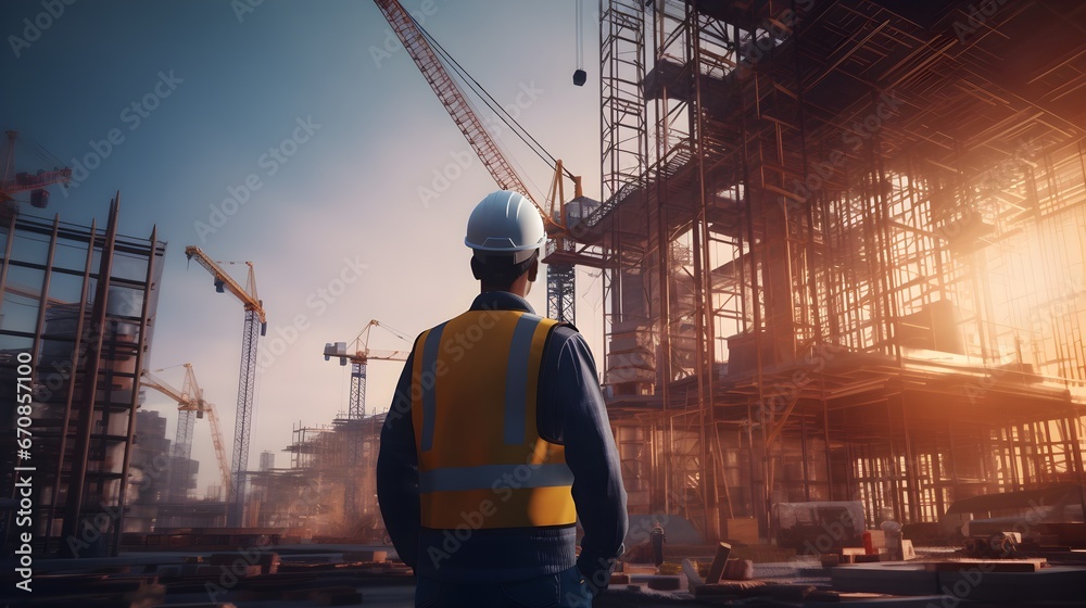 Engineer and Construction site. Engineer and Construction site.