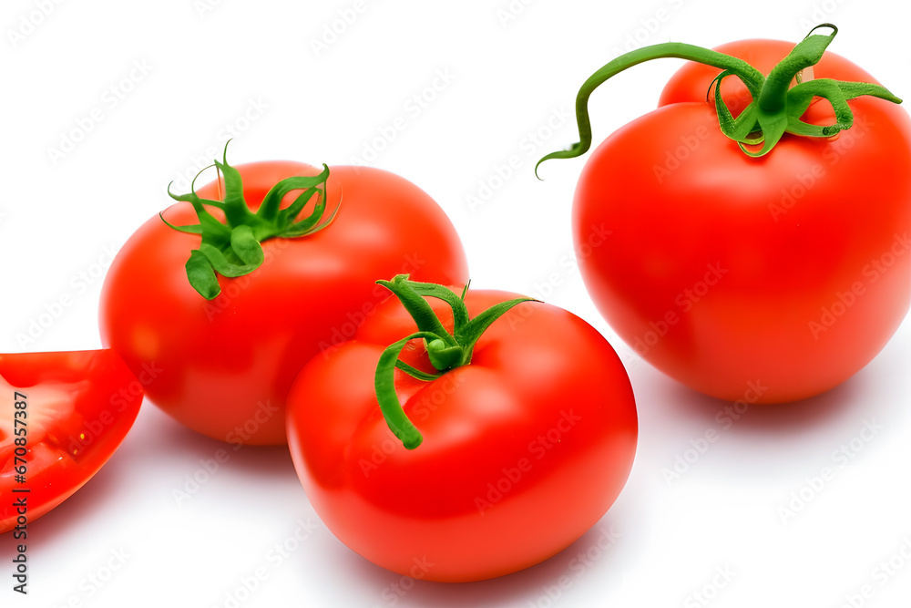 tomatoes on a white background generative Ai tomatoes on a white background generative Ai