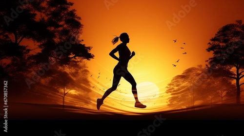 athlete running for exercise in outdoor arena. AI generated image