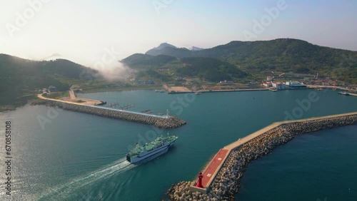 Drone view of Chuja island_추자도신영항 드론뷰