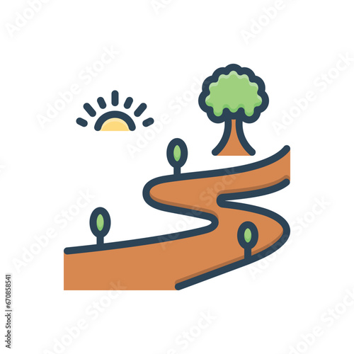 Color illustration icon for path