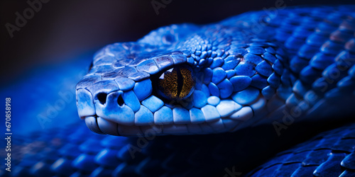 errifying Blue viper snake face,,Venomous Snake Portrait 