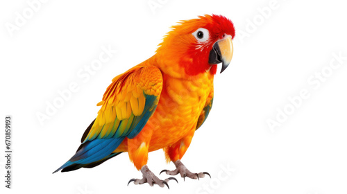 beautiful parrot on the transparent background