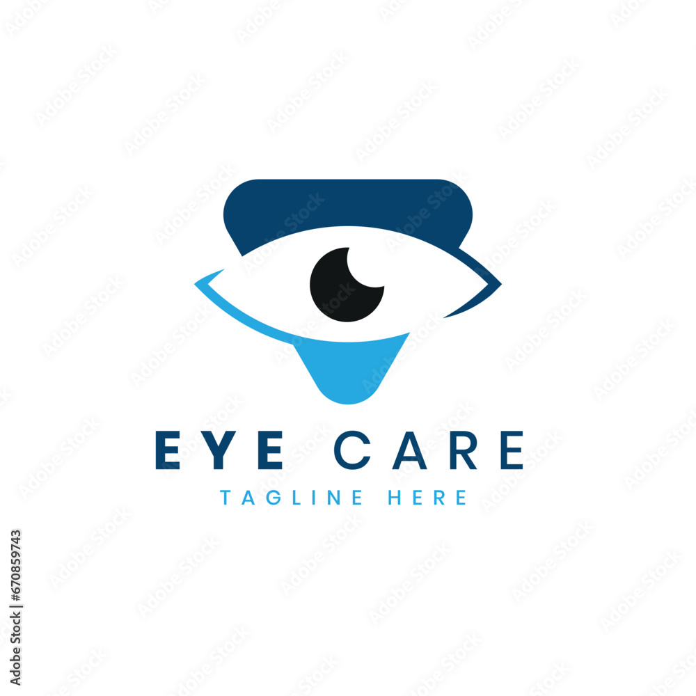 Naklejka premium Eye care logo design for healthcare and medical care