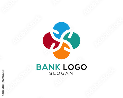 Free Download Abstract Bank logo design template. Corporate identity design element. Business sign. - GFXLoad