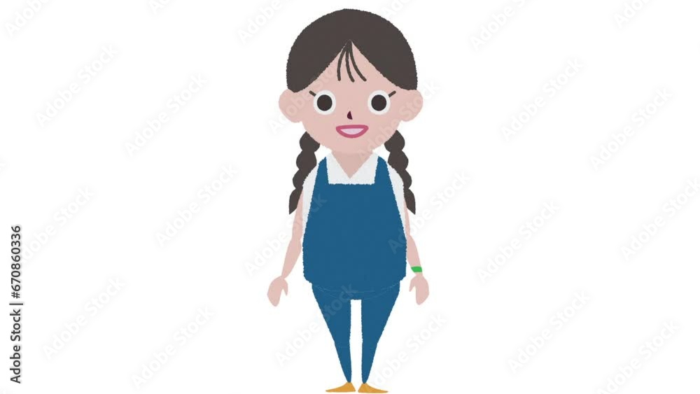 三つ編みの女の子が話す 三つ編みの女の子が話す