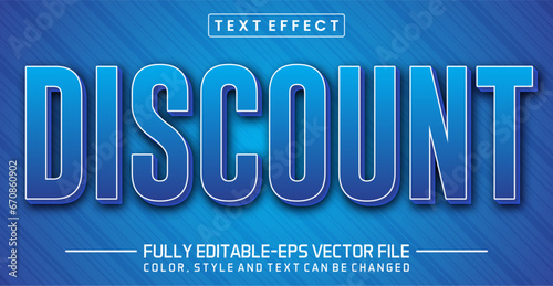 Discount blue font Text effect editable