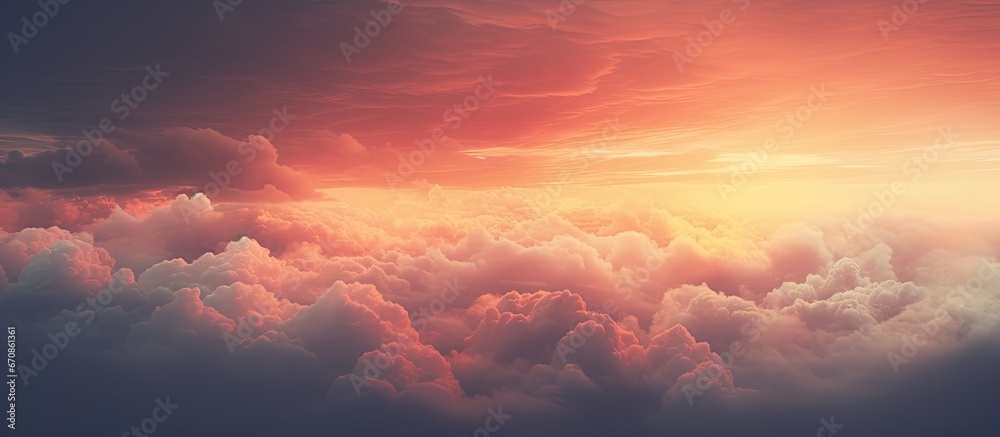 Dynamic cloud background with abstract dark tone and soft focus for postcard