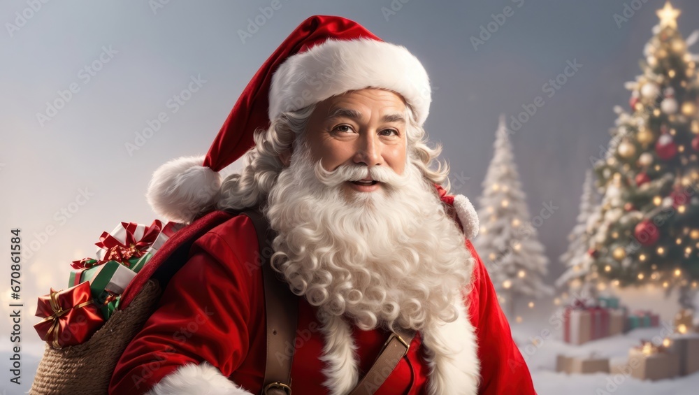 Santa Claus With Christmas Gifs - Generative Ai Santa Claus With Christmas Gifs - Generative Ai