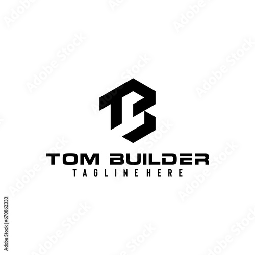 MODERN INITIALS TB GEOMETRIC ILLUSTRATION VECTOR DESIGN