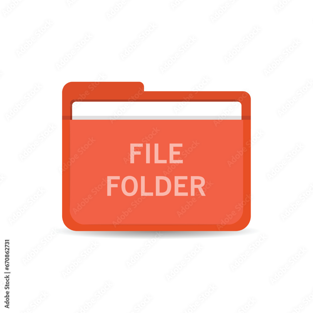 Red file folder icon document symbol isolated vector illustration. Red file folder icon document symbol isolated vector illustration.