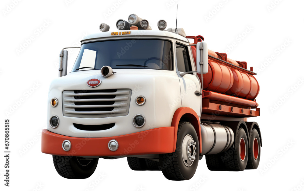 Amazing Oil Tanker Tommy 3D Cartoon Isolated on Transparent Background PNG.