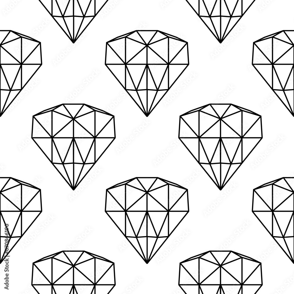 outline diamond seamless pattern on white background outline diamond seamless pattern on white background