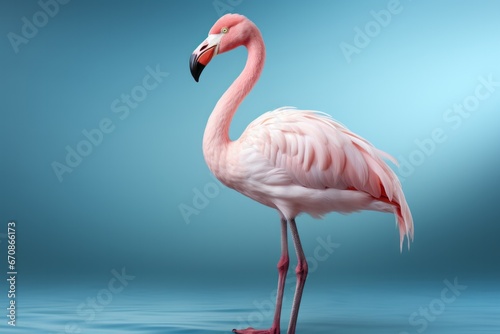 Pastel pink flamingo with elegant simplicity, Generative AI