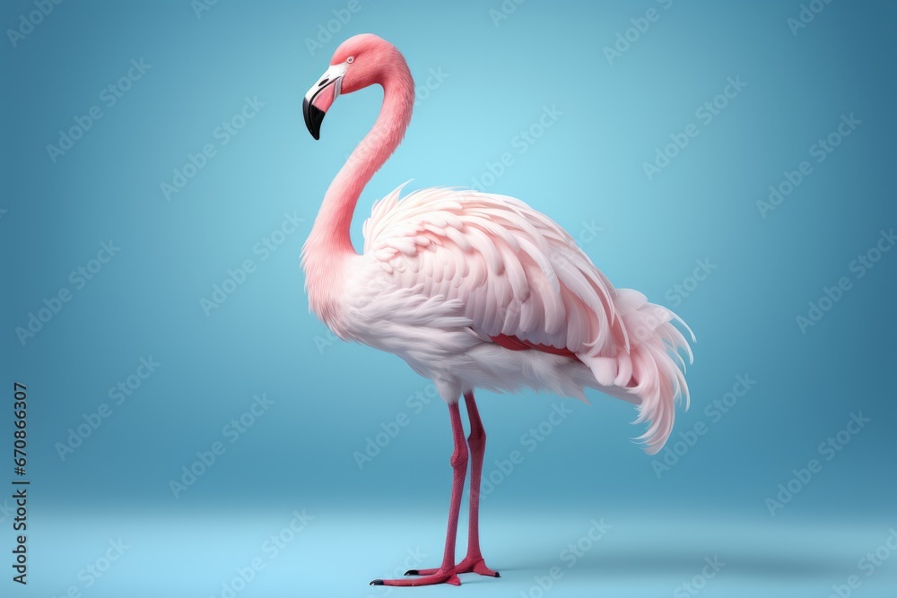 Pastel pink flamingo with elegant simplicity, Generative AI
