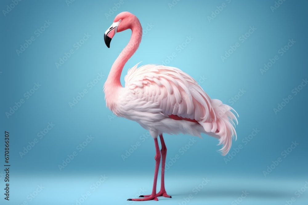 Pastel pink flamingo with elegant simplicity, Generative AI Pastel pink flamingo with elegant simplicity, Generative AI
